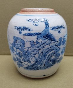 三包真包老明清瓷老瓷器回流瓷人头罐保真清中期青花罐