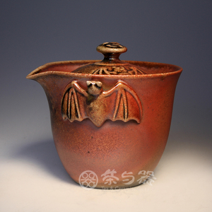 茶与器台湾陶艺师王文玉 柴烧手抓壶茶具 自然落灰 朴拙之美 盖碗