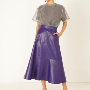欧根纱透明圆领短袖上衣 小众设计简约百搭T恤两件套 日本外贸原