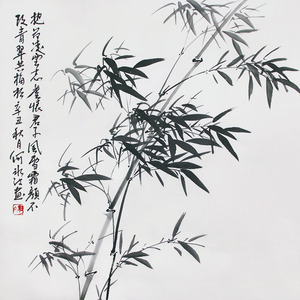 原创诗词国画竹子斗方字画手绘真迹书画作品办公室挂画水墨画推荐