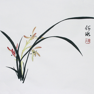 何冰国画小品原创手绘兰花字画原稿真迹一尺斗方水墨书画推荐好画