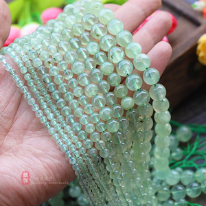 天然无优化葡萄石圆珠 4-10mm水晶散珠子diy手工饰品配件材料串珠