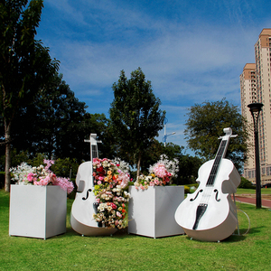 创意铁艺大提琴雕塑户外园林景观音符摆件售楼部婚庆道具装饰小品