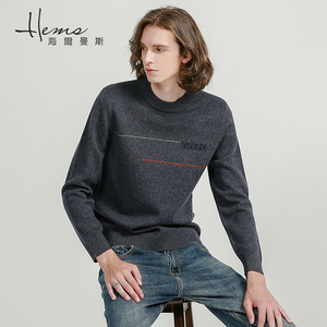 秋冬男装半高领长袖羊毛衫通勤针织衫毛衣休闲海尔曼斯旗舰店1979