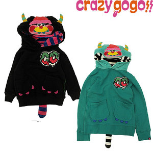 日本【21秋冬】【潮牌】crazy gogo童装 小怪兽 套头卫衣线圈帽衫