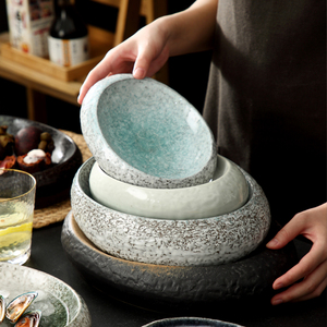 烤肉盘子铺冰碗日式厚碗沙拉大碗生鱼片碗和风餐具陶瓷碗厚边大碗