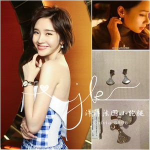 视频代购 bvlgari 宝格丽 diva 白贝母 扇形 小裙子 耳钉 耳环