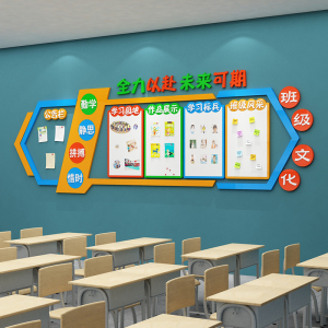 学校教室文化墙建设布置班级学生风采作品展示公告栏墙面装饰墙贴