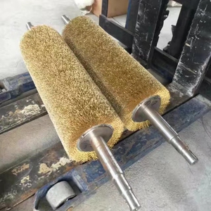 缠绕钢丝辊镀铜钢丝辊不锈钢丝滚筒抛光打磨除锈金属毛刷辊轮定做