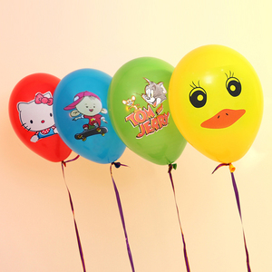 孩派 儿童生日派对场地布置 kt 小猪 公主气球 12寸卡通气球6个
