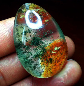 天然巴西绿幽灵吊坠水晶原石彩色幽灵聚宝盆挂件男女款礼物民族风