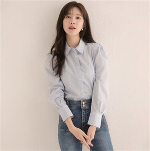 韩国专柜代购ROEM24春季新时尚泡泡袖领长袖气质衬衫RMYWE12R13