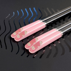 合金筷子单人装一双便携情侣款一对家用防霉防滑可爱猫狗个性创意
