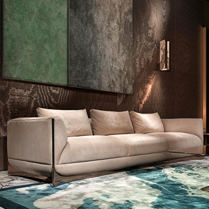 visionnaire意式轻奢真皮沙发现代客厅豪宅别墅设计师微笑大沙发