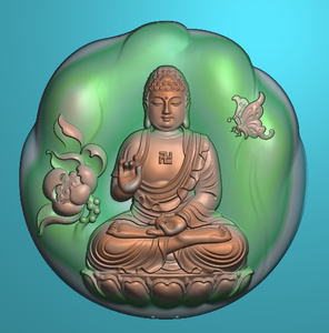 新款镯心随行大日如来精雕图jdp5.21浮雕图2022随型莲花坐佛