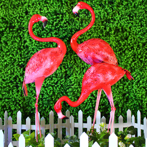 新款婚庆舞台背景装饰道具草坪森系婚礼迎宾区布置装饰摆件火烈鸟