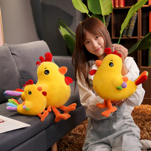 小萌鸡玩偶毛绒玩具仿真公鸡布娃娃可爱睡觉抱枕公仔儿童节礼物