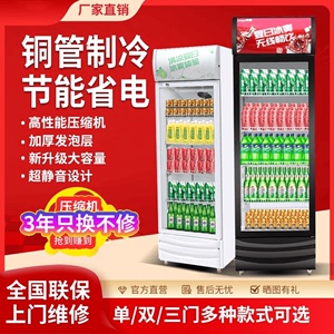 冷藏展示柜直冷商用冰箱立式饮料柜单门保鲜柜双门啤酒柜超市冰柜