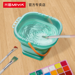 水粉绘画描绘画画美术生专用可折叠便携可伸缩多功能小号硅胶水桶儿童