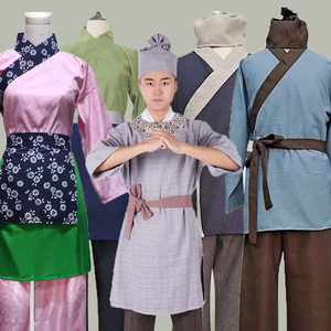 古装店小二农夫农民百姓粗布家丁仆人佣人民国茶馆跑堂工作服装