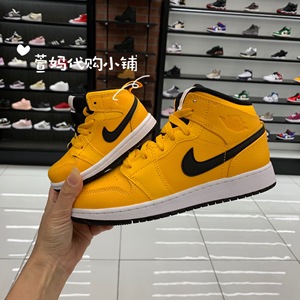 美国直邮代购 JORDAN AJ1 乔1 黑黄小新欢 运动鞋