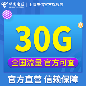 上海电信纯流量上网卡30G官方手机卡全国通用包年大流量流量卡4G