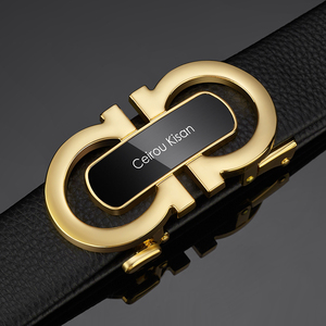 阿玛尼男士皮带真皮专柜正品轻奢侈品8字扣高档次休闲裤腰带男潮