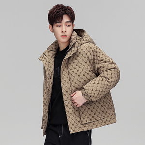 卡宾男士羽绒服连帽90白鸭绒冬季大码休闲精品高端保暖加厚外套男