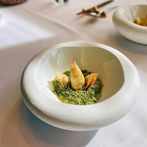 酒店中厨融合菜冷菜创意餐具意境菜特色冷菜盘会所中式碗纯白盘子