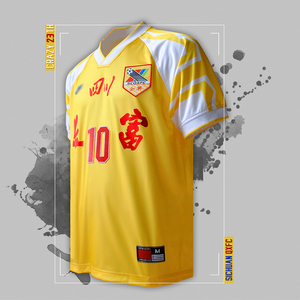 包邮甲a联赛经典四川全兴主场1996赛季亮光布料刺绣号码球迷装