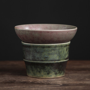 【铜绿瑞鹤呈祥过滤茶漏】窑变纱布茶叶过滤网陶瓷功夫茶具配件