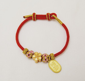 八股编手绳半成品桃花结璎珞结编织手链可穿黄金饰品吊坠转运珠