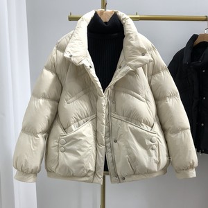 冬季新款羽绒服女短款2023韩版时尚立领大口袋鸭绒百搭小个子外套