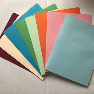 A4双插袋文件袋纸质文件袋文件双插袋彩色纸文件套口袋式封面夹彩色文件夹10个/50个8色可选