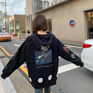 时代少年团tnt同款韩都衣舍黑色卫衣马嘉祺应援服情侣上衣