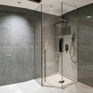 钻石型淋浴房沐浴玻璃门极简窄边无框卫生间隔断浴室干湿分离定制