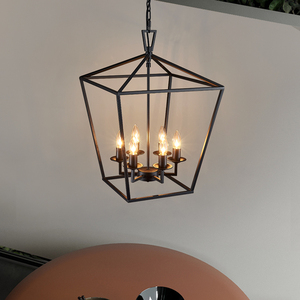 美式loft饭店餐厅吊灯铁艺工业风复古客厅灯过道复式阁楼斜顶吊灯