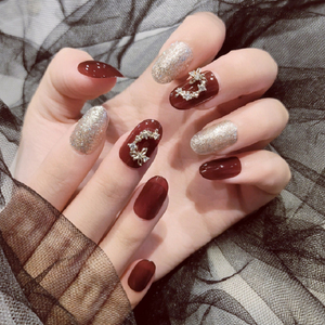 假指甲片长款带钻