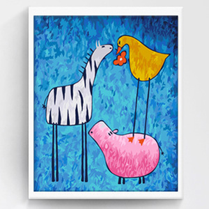 自油自画 diy数字油画 成人儿童大幅卡通动漫动物手绘装饰画 互助