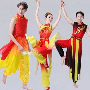 新款打鼓服演出服男女成人现代秧歌服民族中国风腰鼓水鼓开场舞蹈