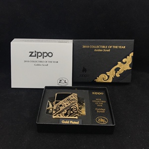 老叶zippo防风打火机2018年度机c18限量盔甲镀金深雕唐草纹29653