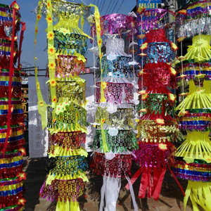 花边招魂幡雨丝大钱布幡直径60cm钱幡引魂幡葫芦幡条幡殡葬品批发