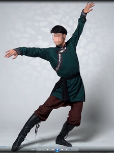学生男舞蹈服装演出服蒙古舞服装男少数民族练习服艺考服装中国风