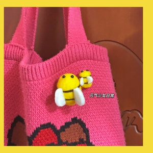 嗡嗡嗡～蜜蜂胸针 韩国羊毛毡纯手作小蜜蜂别针小装饰品配饰成品