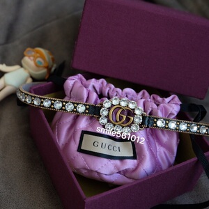 待补gucci 古驰 双g徽标logo水晶珍珠钻饰项链项圈choker手环手链