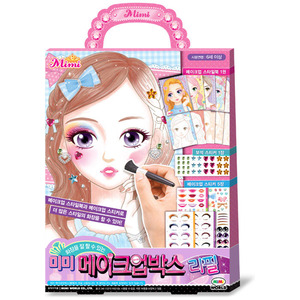 韩国儿童化妆品套装diy公主涂色彩妆盒图案贴纸补充装女孩玩具