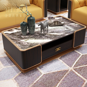 阿玛尼茶几简约大户型意式轻奢茶几简约现代大理石茶几电视柜家具