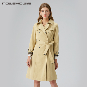 000人付款天猫nowshow朗香卡其色撞色双排扣风衣201106朗香旗舰店