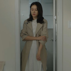 经常请吃饭的漂亮姐姐孙艺珍同款衣服女春纯色宽松风衣外套连衣裙