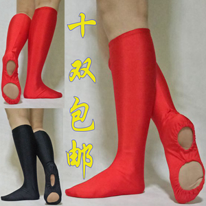 80榆雁秋子淘宝舞蹈鞋套广场舞袜套男女演出舞蹈靴蒙古舞成人表演红